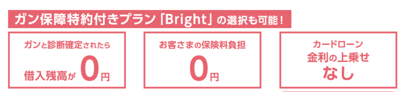 オリックス銀行カードローンのがん保険画像